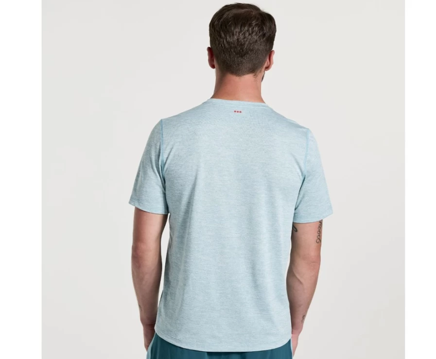 Saucony Men's Rainfall Heather Athletic Short Sleeve Stopwatch Shirt