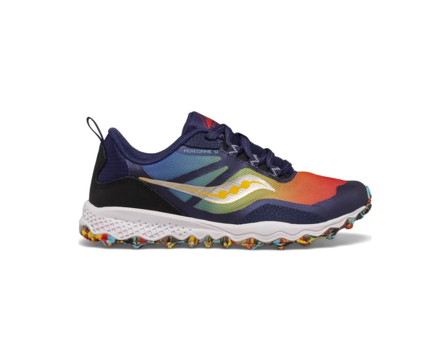 Saucony Kids' Peregrine 12 Shield Sneakers - Blue Running Shoes for Big Kids