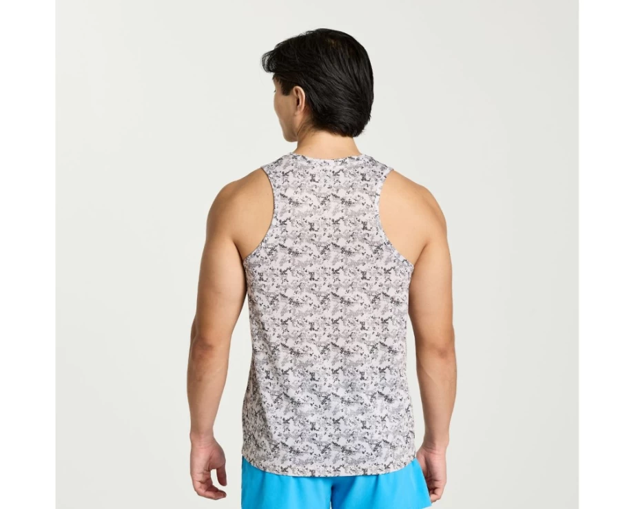 Saucony Men's Lunar Rock Camo Print Stopwatch Graphic Singlet