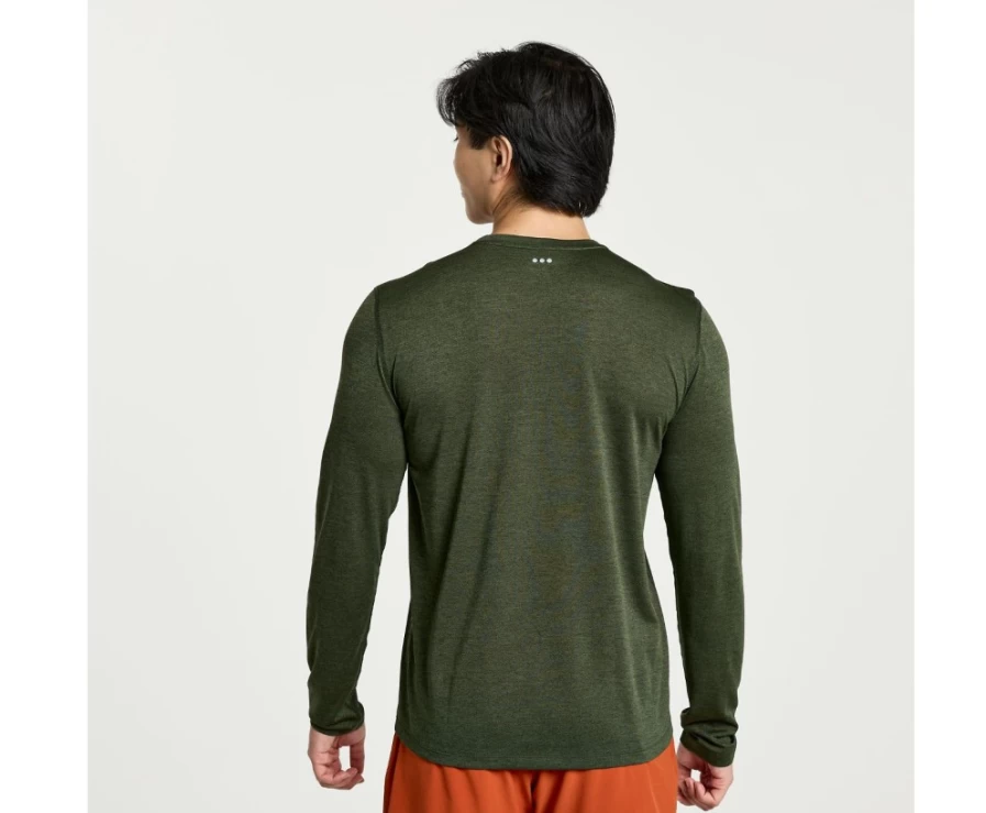 Saucony Men's Climbing Ivy Heather Long Sleeve Stopwatch Performance Shirt