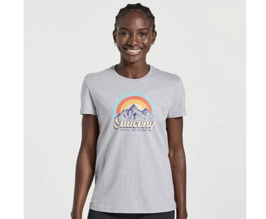 Saucony Women's Light Grey Heather Relaxed Fit T-Shirt