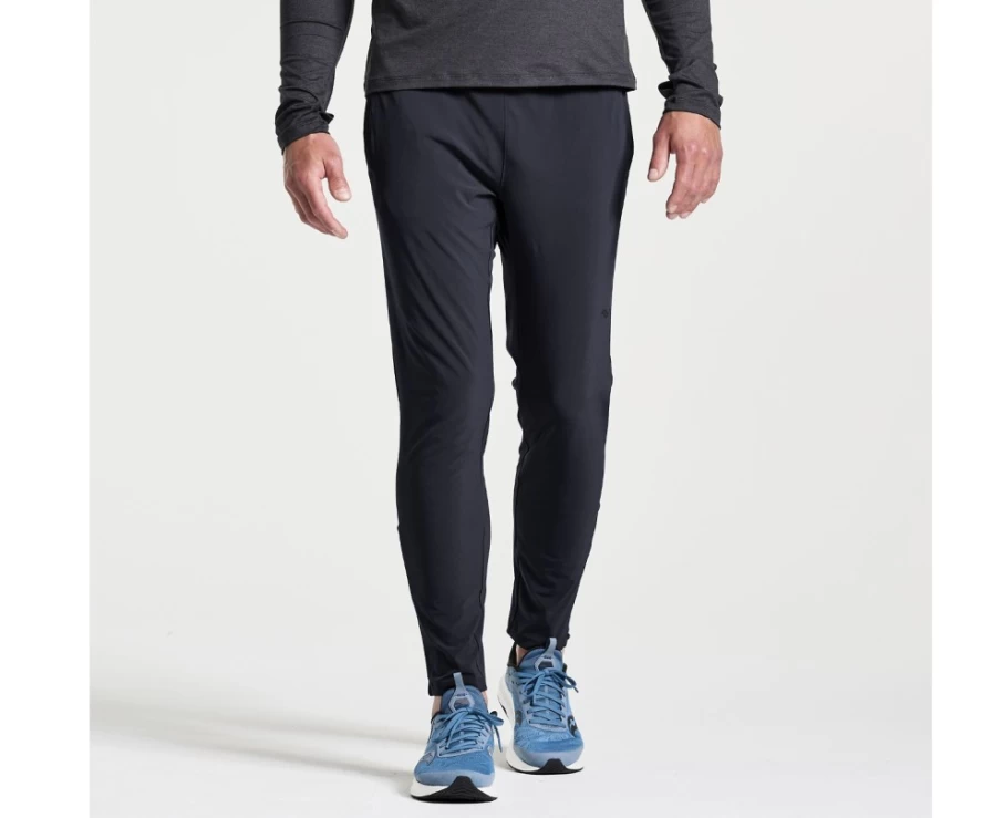 Saucony Men's Black Boston Woven Pant - Lightweight Running Pants for Men
