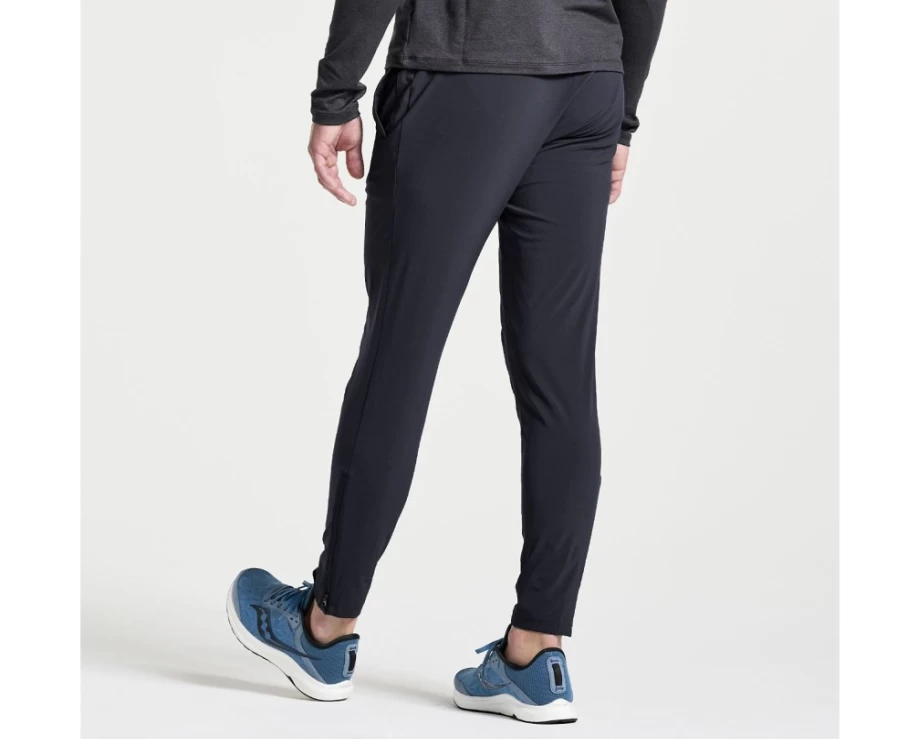 Saucony Men's Black Boston Woven Pant - Lightweight Running Pants for Men