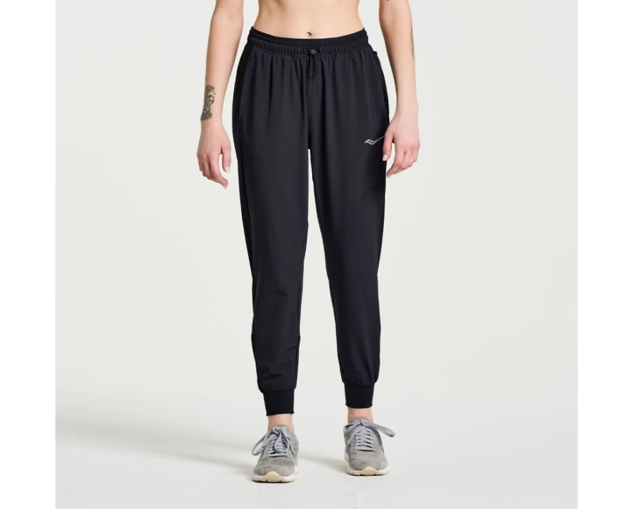 Saucony Women's Black Boston Woven Pant - Lightweight Comfort & Style