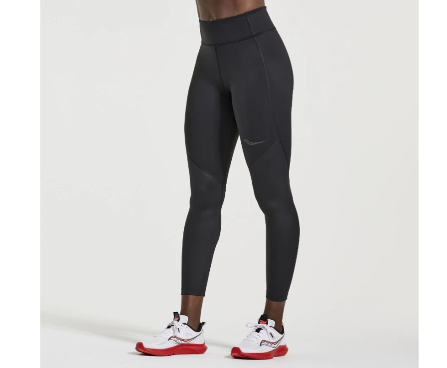 Saucony Women's Fortify LX Tight - Black Running Tights for Women