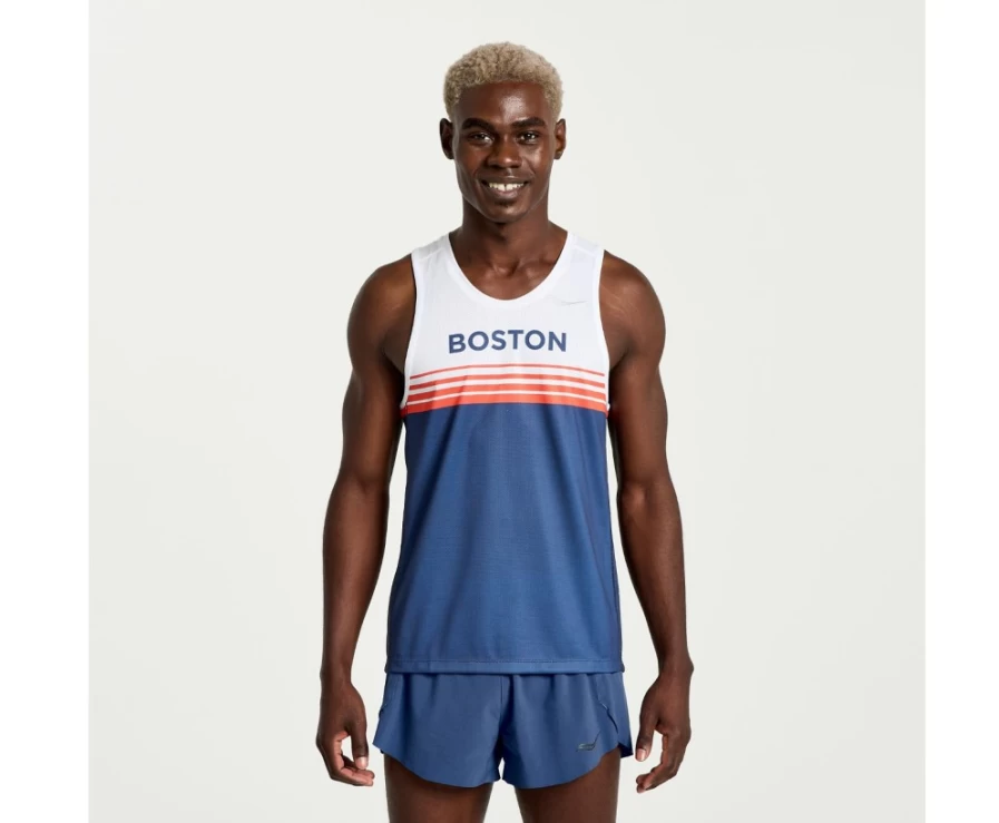 Saucony Men's Boston 2023 Running Singlet - Lightweight Performance Top for Training & Racing