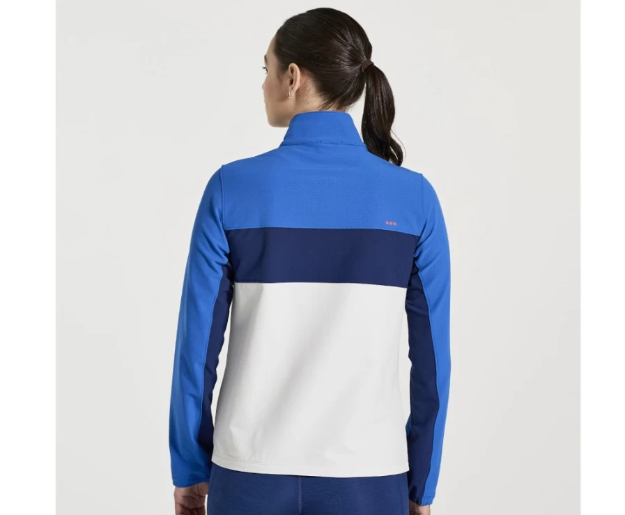 Saucony Women's Pool Blue Bluster Jacket - Lightweight Windbreaker for Outdoor Activities