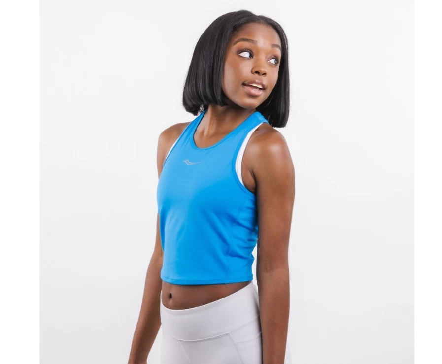 Women's Saucony X Cycora Fitted Tank Top - Ocean Blue Athletic Shirt