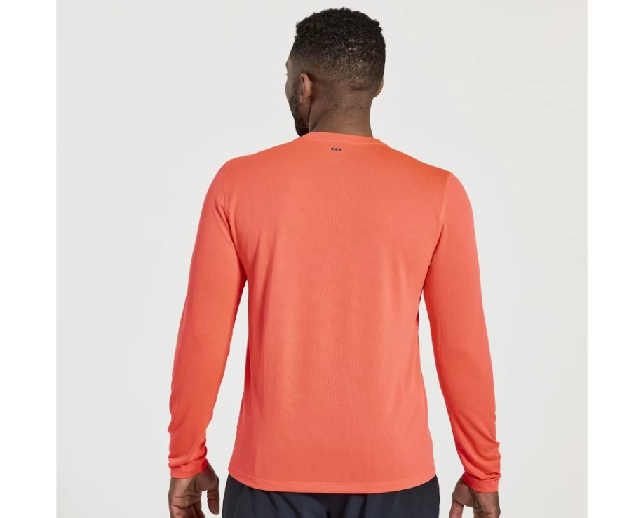 Saucony Men's Vizired Graphic Long Sleeve Stopwatch Performance Shirt
