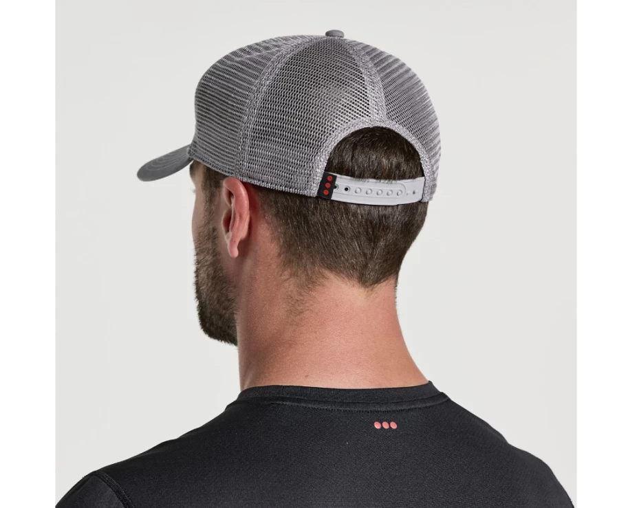 Saucony Women's Charcoal Graphic Trucker Hat - Stylish Casual Adjustable Snapback Cap