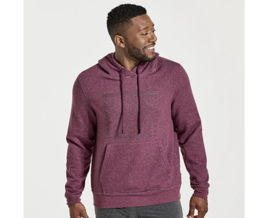 Saucony Men's Stone Heather Rested Hoodie - Lightweight Comfort Pullover