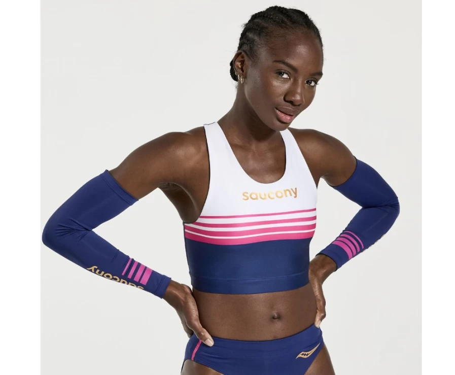 Saucony Women's Elite Bra Top - Sodalite Blue Sports Bra for High-Performance Workouts