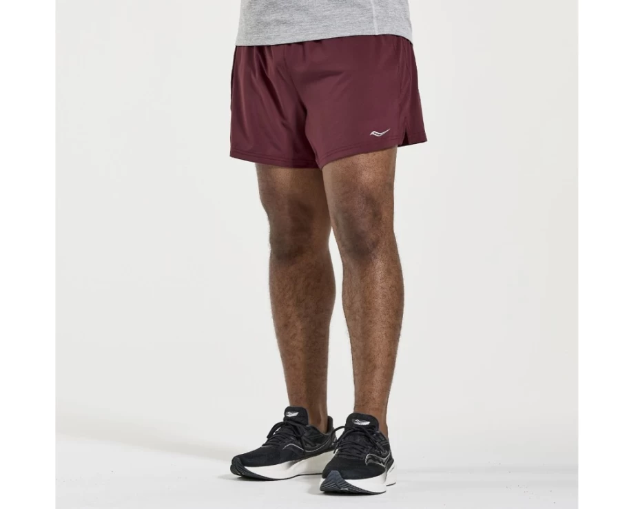 Saucony Men's Outpace 5" Running Shorts in Stone Color - Lightweight Performance Shorts for Men