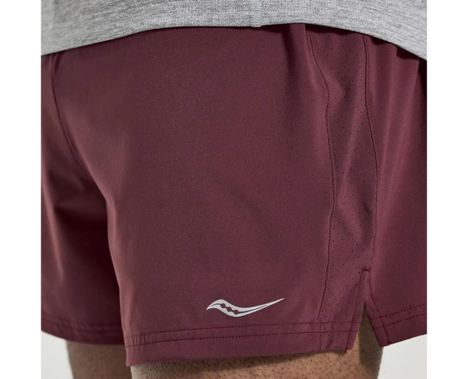 Saucony Men's Outpace 5" Running Shorts in Stone Color - Lightweight Performance Shorts for Men