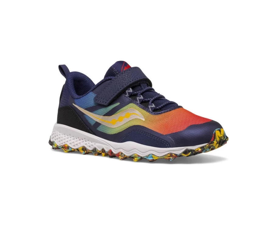 Saucony Kids' Peregrine 12 Shield A/C Sneakers in Blue - Trail Running Shoes for Boys & Girls