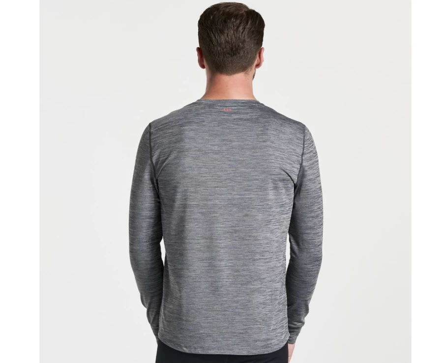 Saucony Men's Boulder Baselayer Top - Black Heather Performance Base Layer