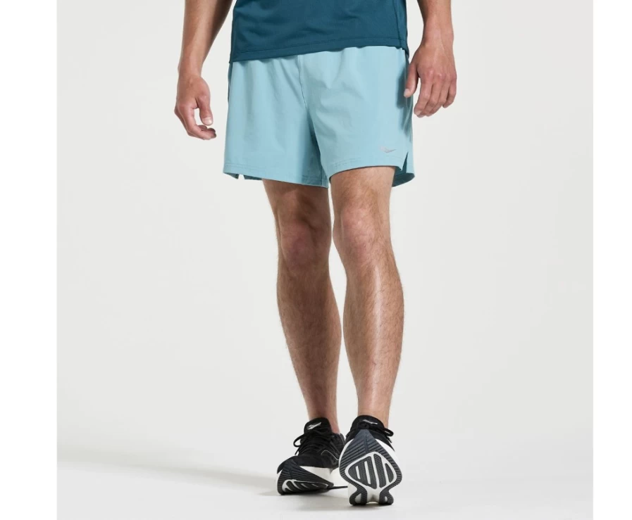 Saucony Men's Outpace 5" Running Shorts in Rainfall Color - Lightweight & Breathable