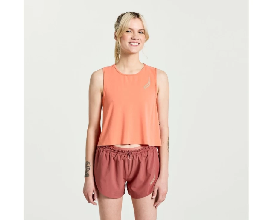 Saucony Women's Zenith Pinnacle Crop Tank Top for Running & Workouts