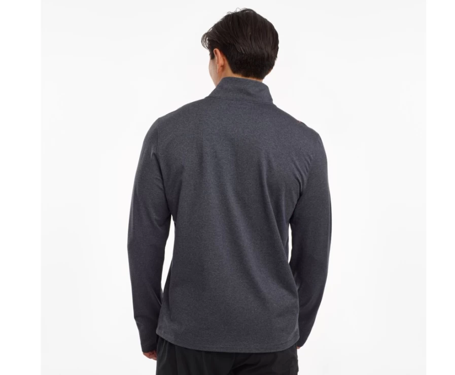 Saucony Men's Sunday 1/4 Zip Pullover - Blue Nights Heather Quarter-Zip Fleece Jacket