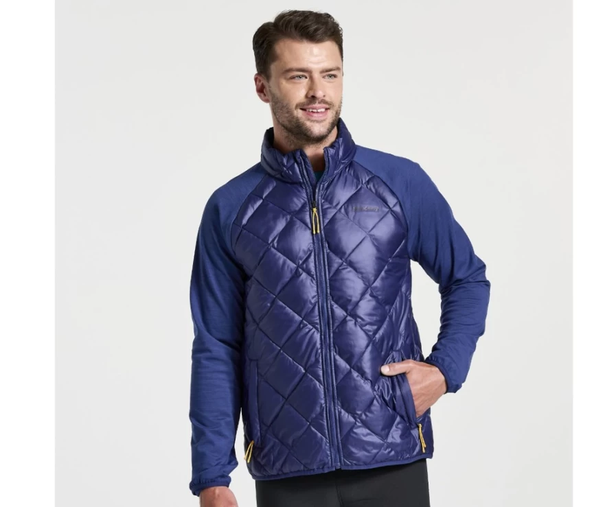 Saucony Men's Sodalite Boulder Oyster Puff Jacket - Lightweight Insulated Winter Coat