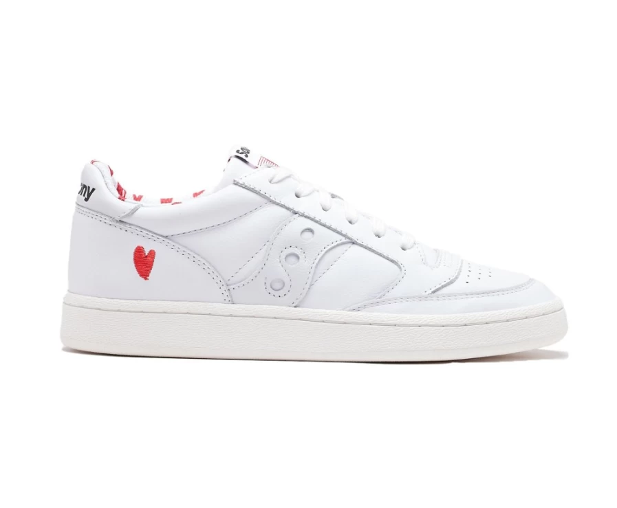 Saucony Women's White Jazz Court Sneakers for St. Valentine's Day