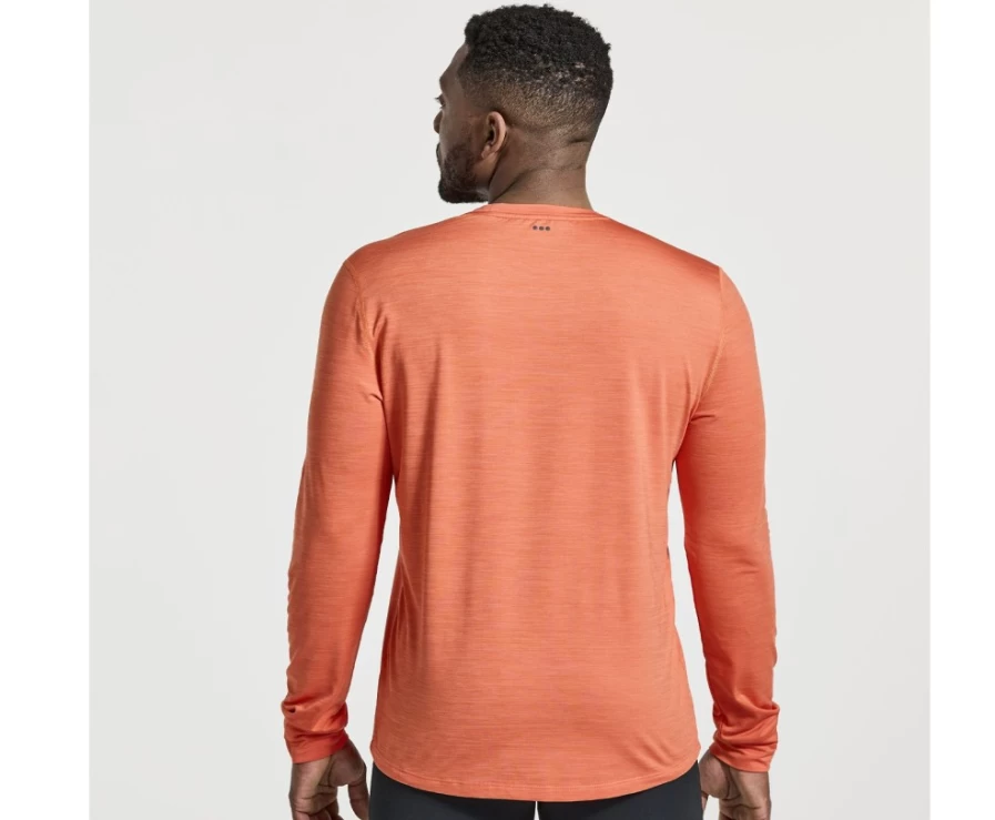 Saucony Men's Ember Heather Boulder Baselayer Top - Lightweight Thermal Performance Shirt
