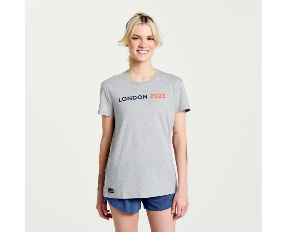 Saucony Women's London 2023 Graphic T-Shirt - Stylish Casual Tee