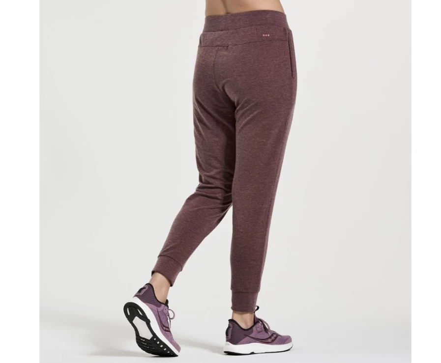 Saucony Women's Boston Pant in Stone Heather - Lightweight Running Pants for Women