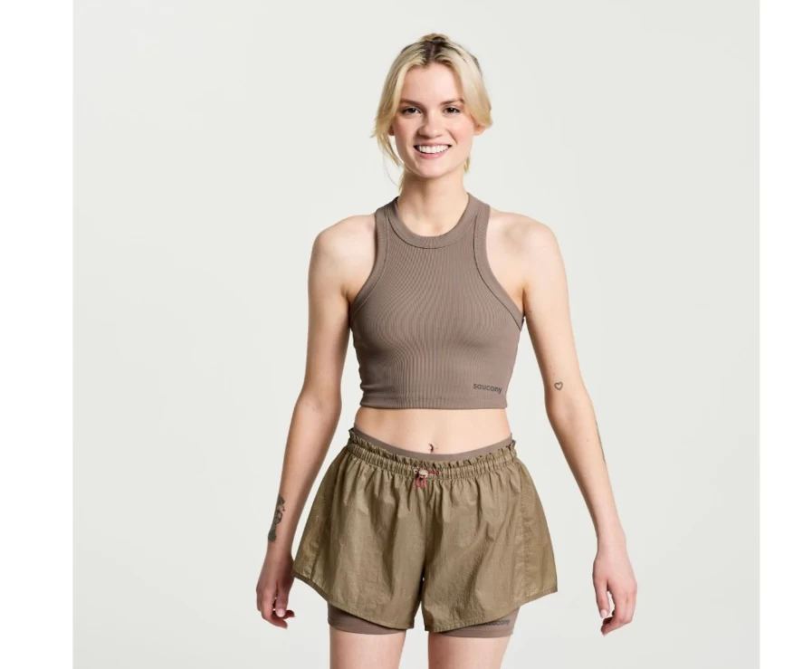 Saucony Women's Umber Elevate Crop Top - Lightweight Workout Shirt for Running & Fitness
