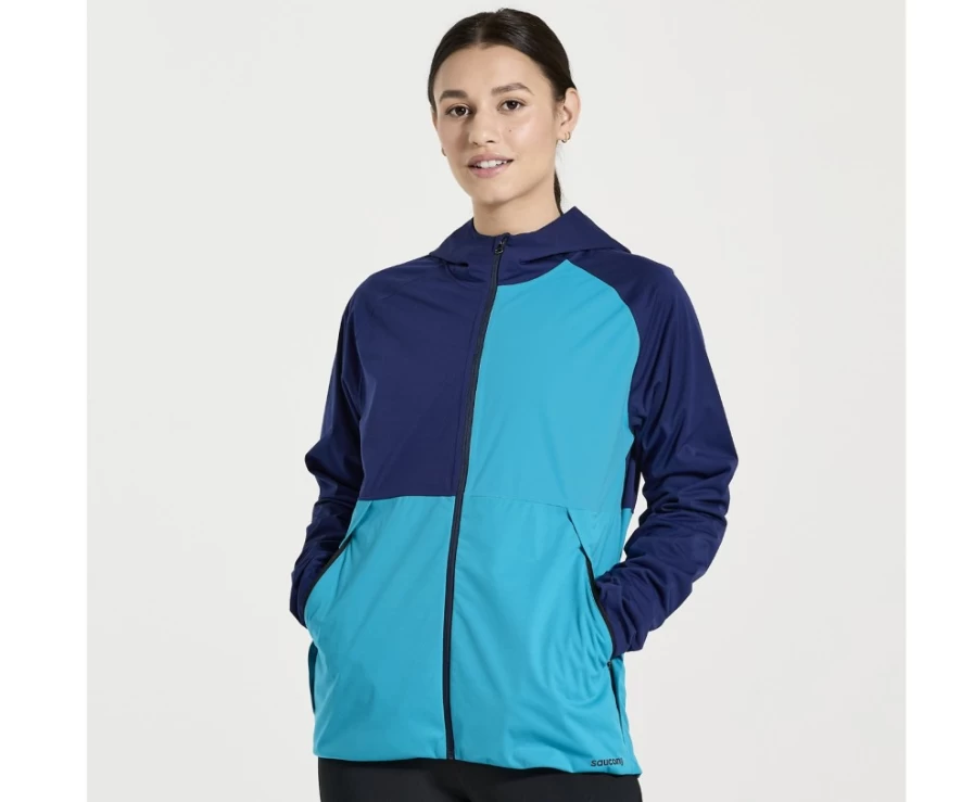 Saucony Women's Sodalite Boulder Drizzle Jacket - Water-Resistant Windbreaker for Outdoor Activities