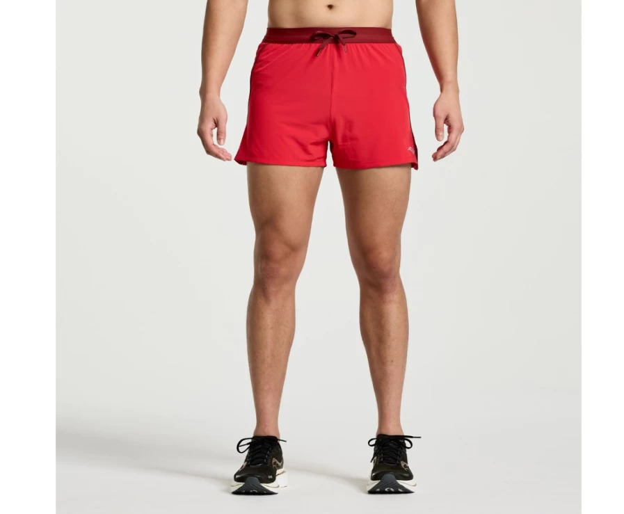 Saucony Men's Outpace 3" Short in Poppy - Lightweight Running Shorts for Men