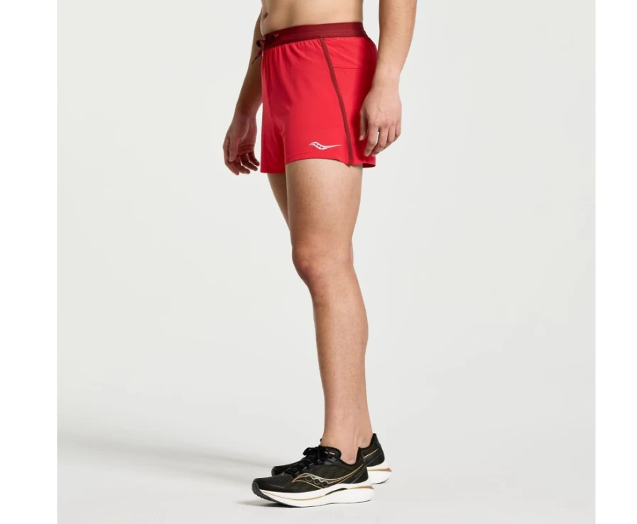 Saucony Men's Outpace 3" Short in Poppy - Lightweight Running Shorts for Men