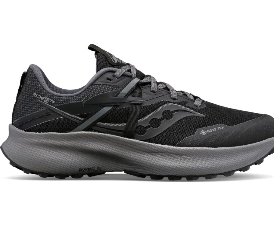 Saucony Women's Ride 15 TR GTX Trail Running Shoes - Black Waterproof Gore-Tex