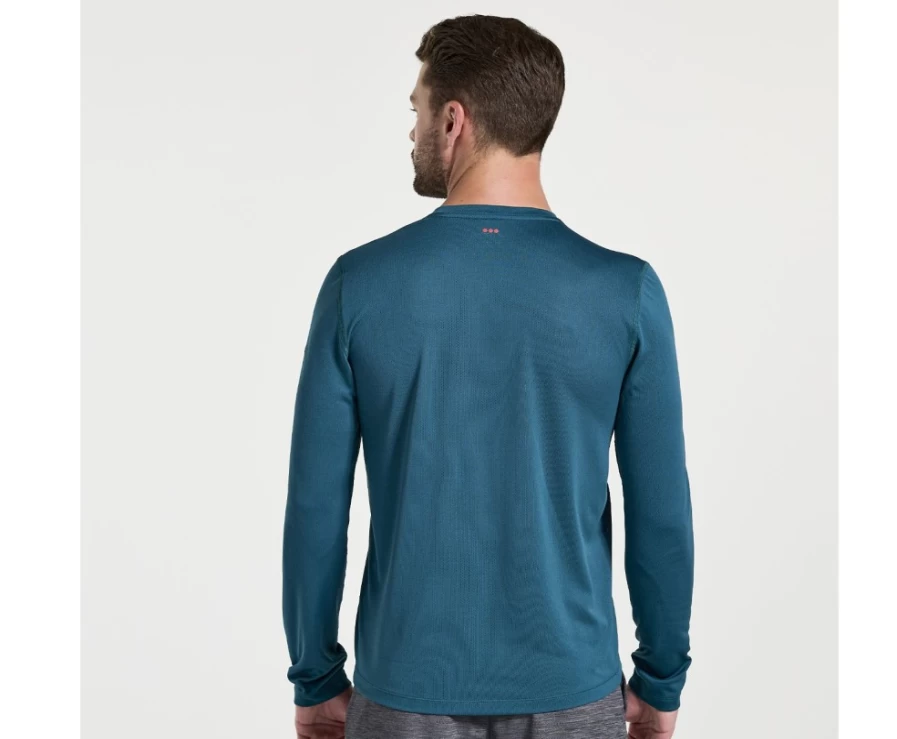 Saucony Men's Lagoon Graphic Long Sleeve Stopwatch Performance Shirt