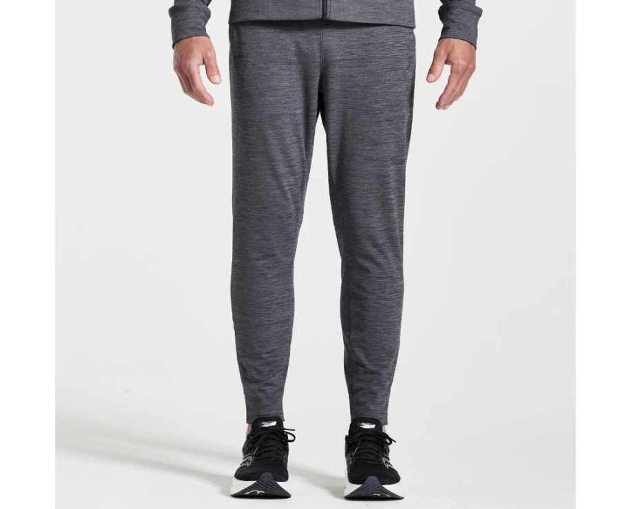 Saucony Men's Solstice Jogger Pants - Black Heather Running Joggers for Men
