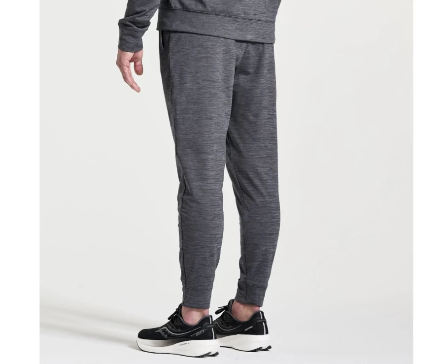 Saucony Men's Solstice Jogger Pants - Black Heather Running Joggers for Men