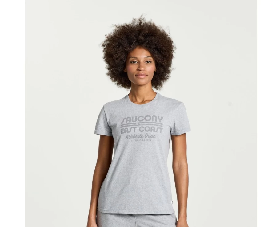 Saucony Women's Light Grey Heather Graphic Rested T-Shirt