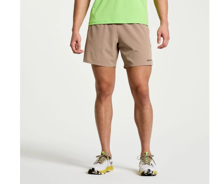Saucony Men's Explorer Utility 6" Short in Pewter - Durable Outdoor Hiking Shorts for Men