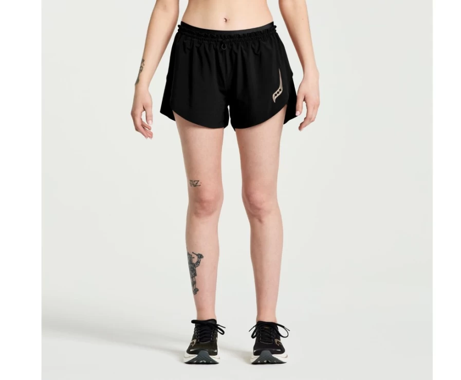 Saucony Women's Black Pinnacle 2.5" Running Shorts