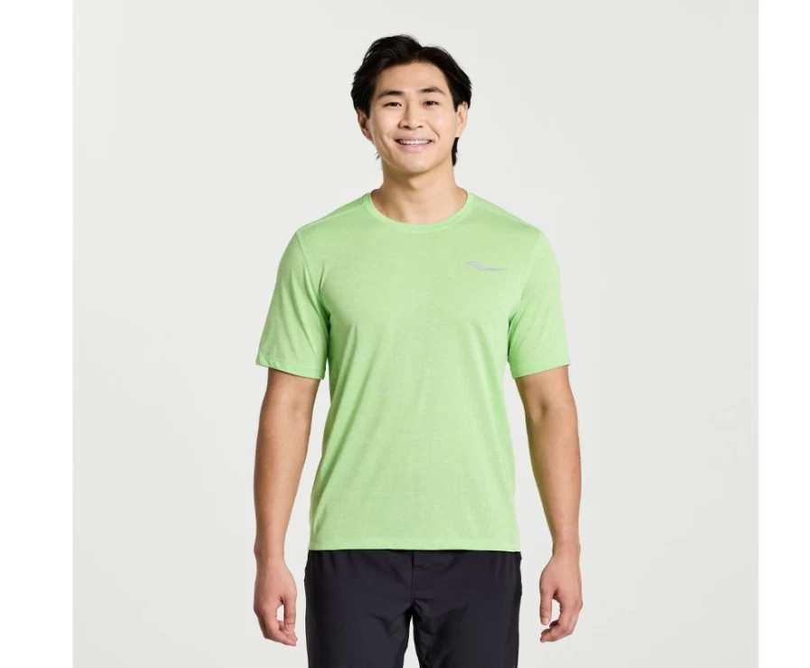 Saucony Men's Invader Heather Performance Short Sleeve Running Shirt