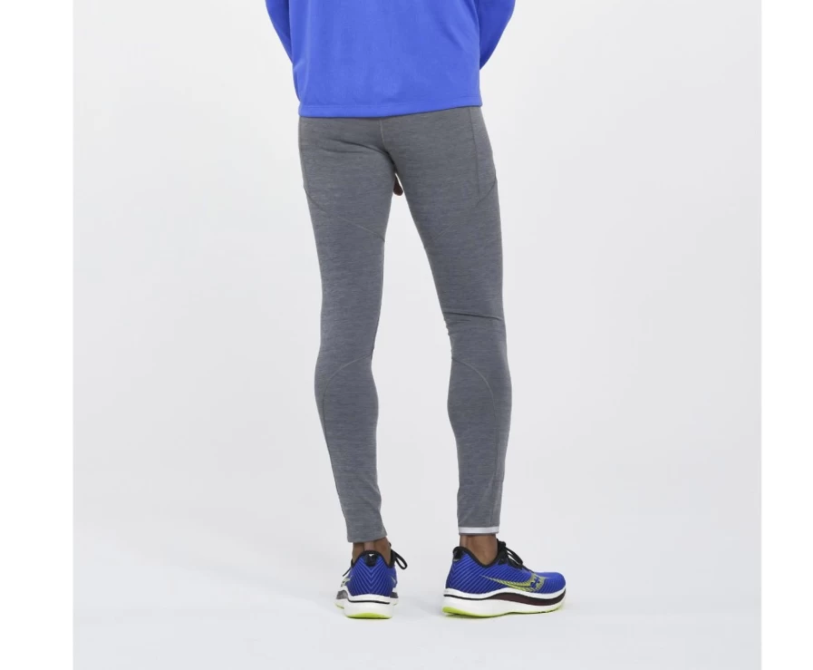 Saucony Men's Dark Grey Heather Bell Lap Tight Running Pants