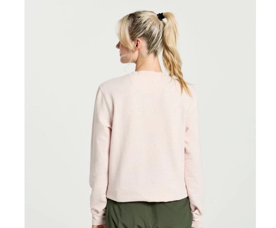 Saucony Women's Sepia Rose Heather Graphic Rested Crewneck Sweatshirt