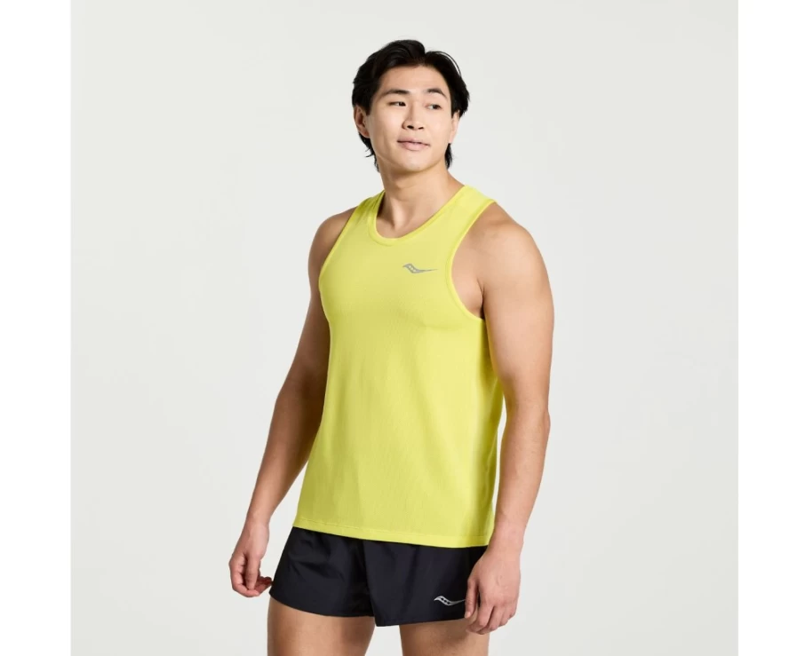 Saucony Men's Citron Performance Running Singlet with Stopwatch Feature