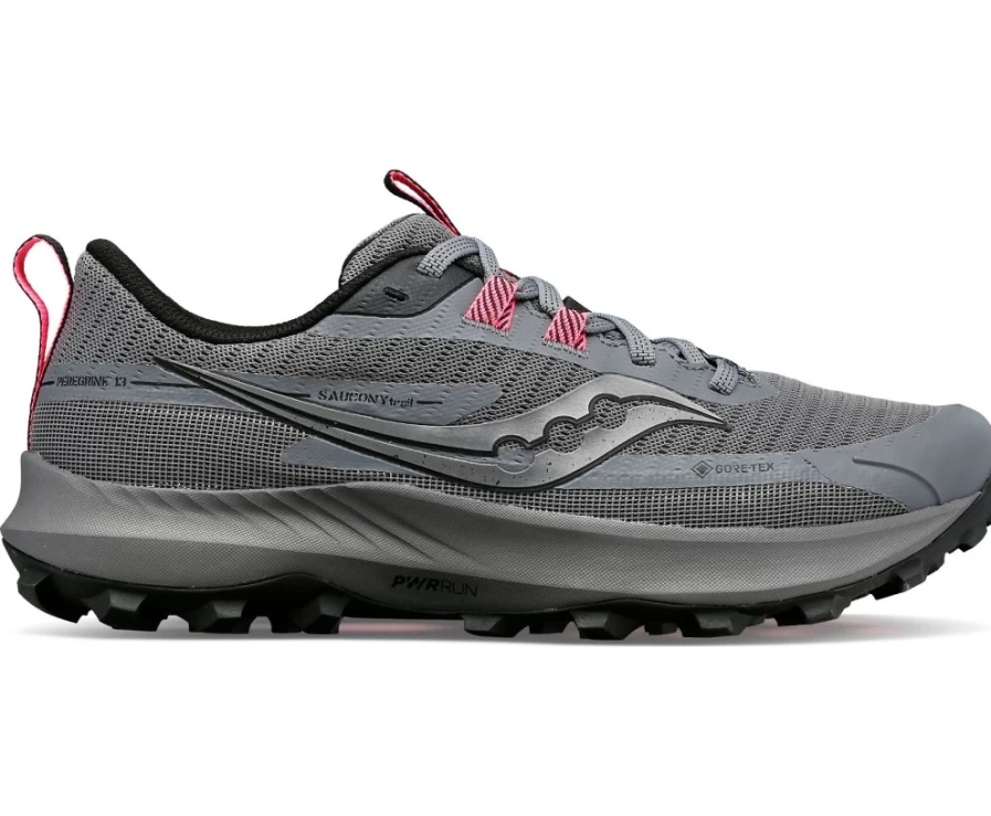 Saucony Women's Peregrine 13 GTX Trail Running Shoes in Gravel - Waterproof Hiking Sneakers for Women