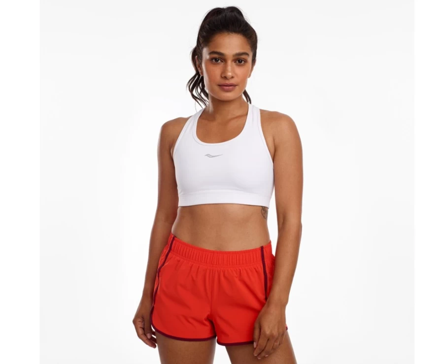 Saucony Women's White Skyrocket Sports Bra for Running & Active Wear
