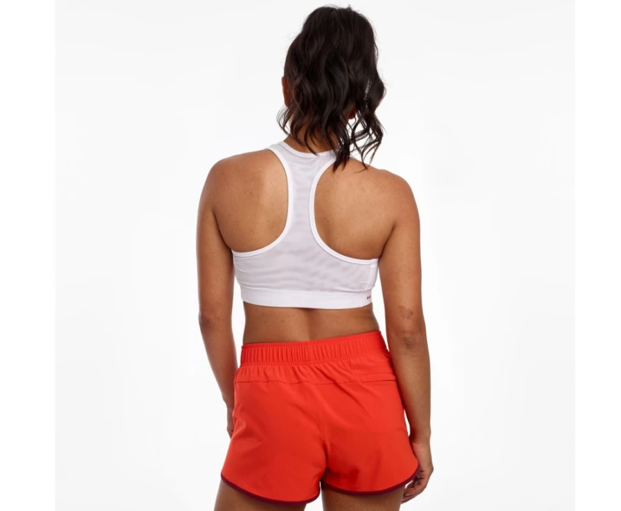 Saucony Women's White Skyrocket Sports Bra for Running & Active Wear