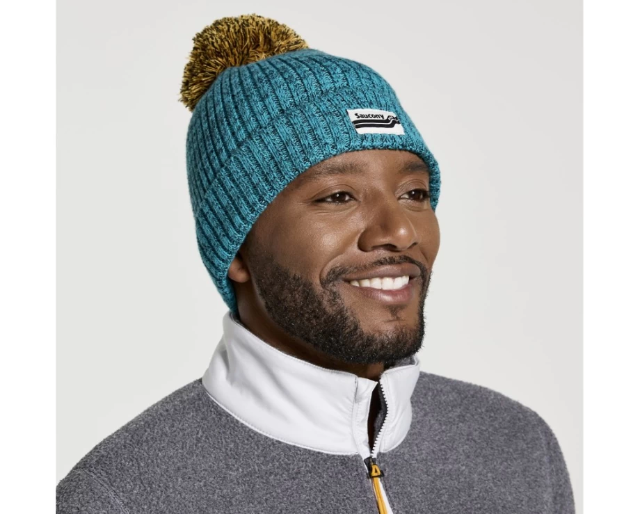 Saucony Unisex Palm Rested Pom Beanie - Soft Winter Hat for Men & Women