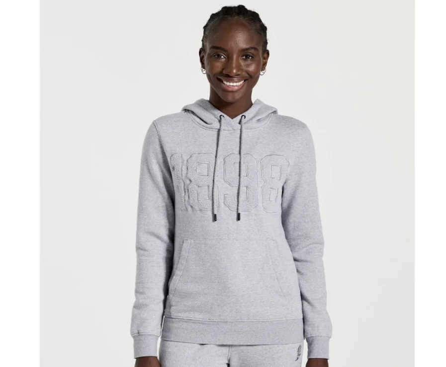 Saucony Women's Light Grey Heather Rested Hoodie - Comfortable Pullover Sweatshirt