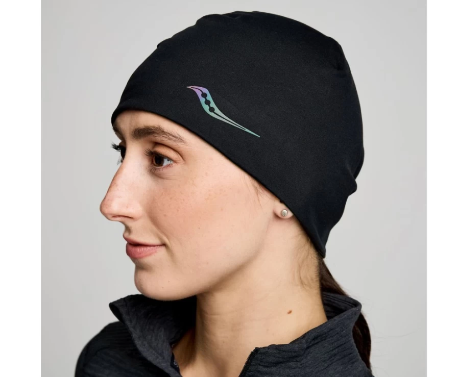 Saucony Women's Solstice Black Beanie Winter Hat