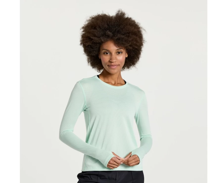 Saucony Women's Atmos Long Sleeve Running Top with Stopwatch Feature